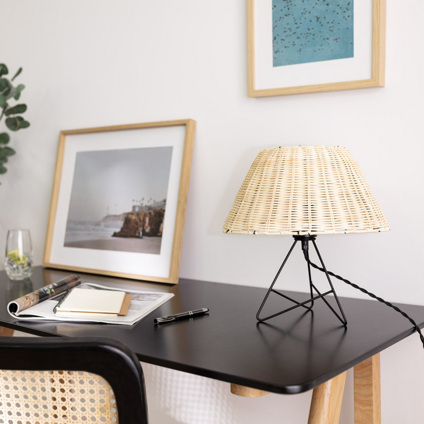 Produto de Candeeiro de Mesa de Rattan Salmor