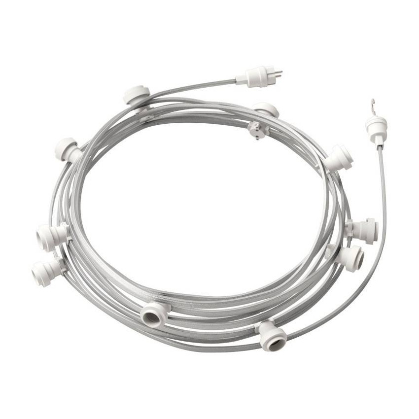 Grinalda Exterior Lumet System 12,5m com 10 Casquilhos E27 Branco Creative-Cables CATE27B125