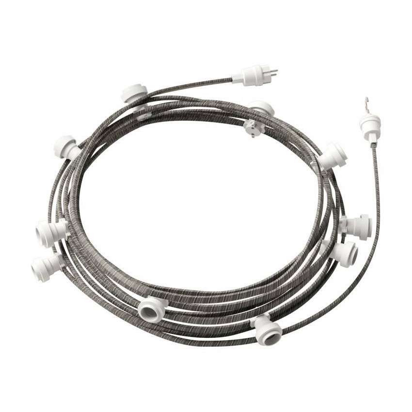 Producto de Guirnalda Exterior Lumet System 12.5m con 10 Portalámparas E27 Blanco Creative-Cables CATE27B125