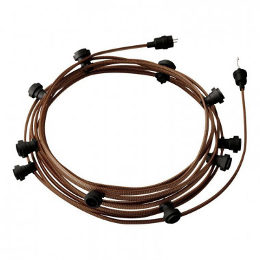 Produto de Grinalda Exterior Lumet System 12,5m com 10 Casquilhos E27 Preto Creative-Cables CATE27N125 