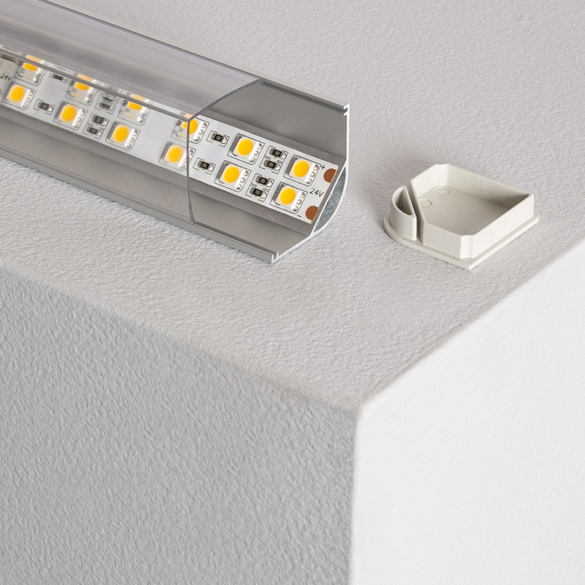 Producto de Perfil de Aluminio Esquina Redondo 1m para Tira LED hasta 20 mm