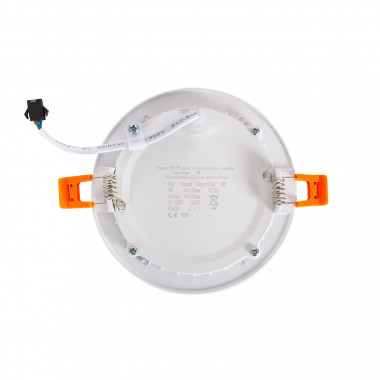 Produto de Placa LED 6W Circular SwitchCCT Seleccionável Corte Ø 110 mm Regulação Compatível com Comando RF V2