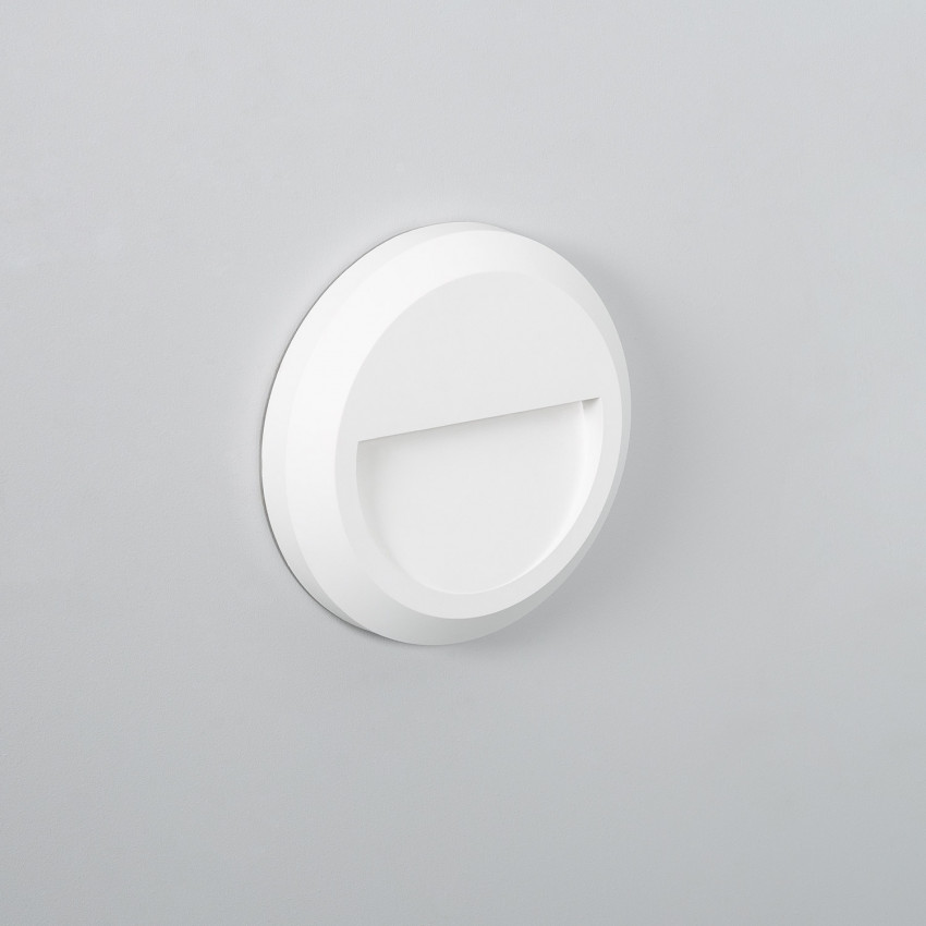 Baliza Exterior LED 1W Superfície Parede Circular Branco Edulis
