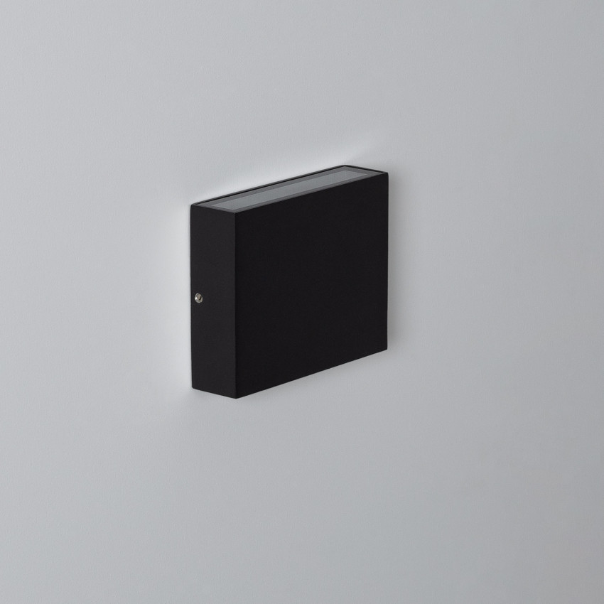 Aplique de Pared Exterior LED 6W Iluminación Doble Cara Cuadrado Negro Kaysa