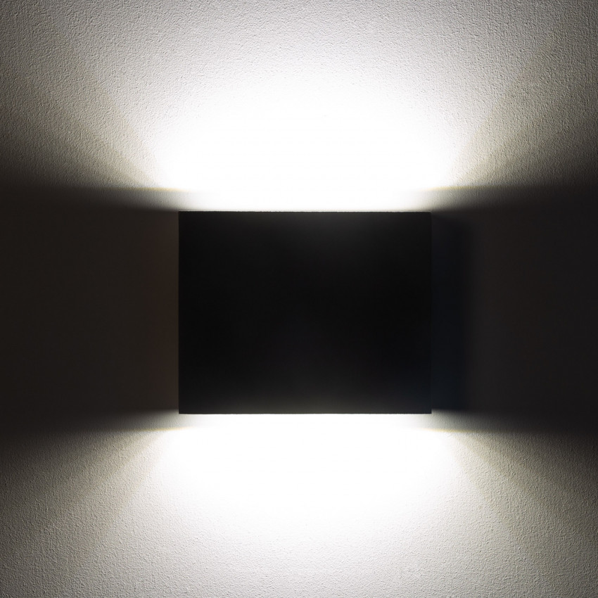 Produto de Aplique de Parede Exterior LED 6W Iluminação Dupla Face Quadrado Preto Kaysa 