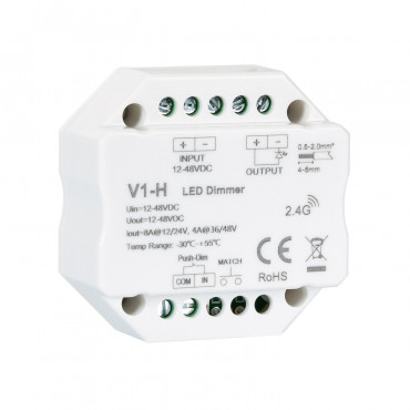 Product Regulador LED RF 12/48V para Tira LED Monocolor Compatible con Pulsador