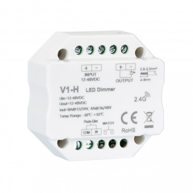 Regulador LED RF 12/48V para Fita LED Monocor Compatível com Pulsador