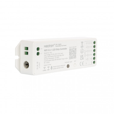 Controlador Regulador LED WiFi 5 em 1 para fita Monocor/CCT/RGB/RGBW/RGBWW 12/24V DC MiBoxer