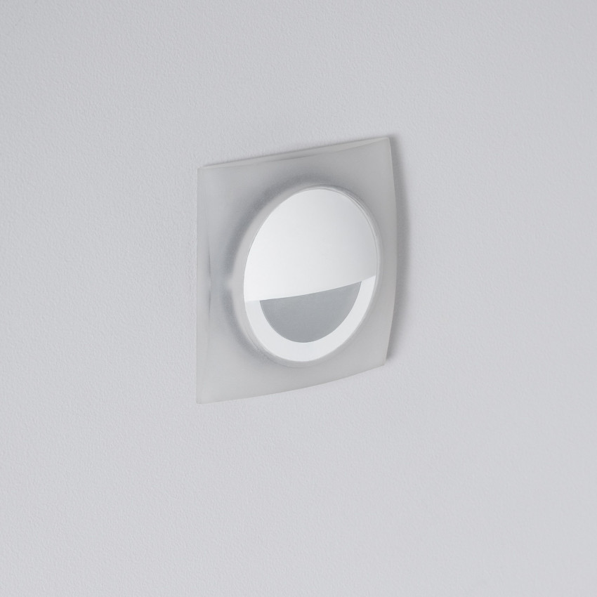 Baliza Exterior LED 3W Empotrable Pared Cuadrado Blanco Occulare