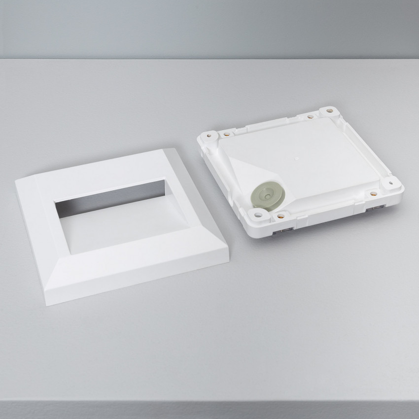 Produto de Baliza Exterior LED 1W Superfície de Parede Quadrada Branco Byron 