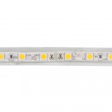 Produto de Fita LED 220V AC 60 LED/m Branco Neutro IP65 à Medida Largura 14mm Corte cada 100cm