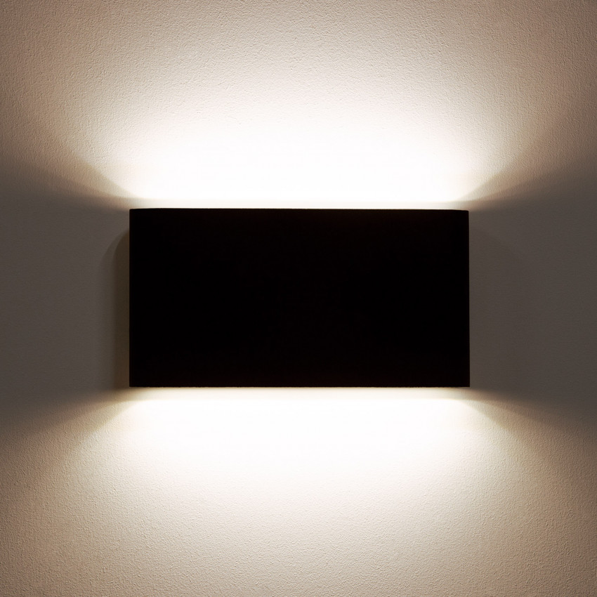 Producto de Aplique de Pared Exterior LED 12W Iluminación Doble Cara Rectangular Negro Einar