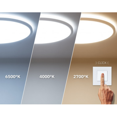 Producto de Placa LED 6W Circular SwitchCCT Seleccionable SuperSlim Corte Ø 110 mm