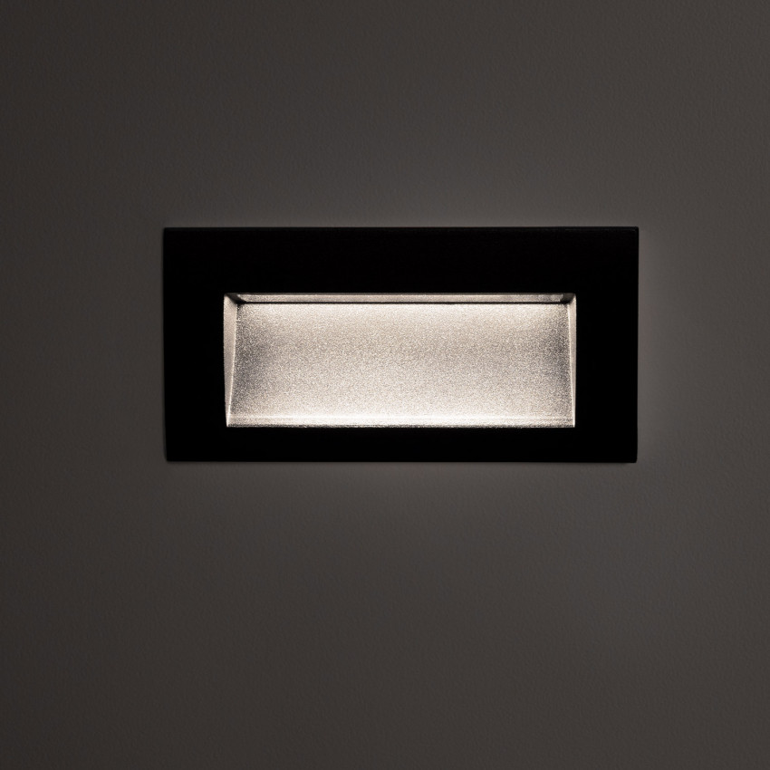 Producto de Baliza Exterior LED 4W Empotrable Pared Rectangular Negro Elin