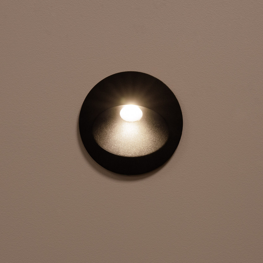 Producto de Baliza Exterior LED 2W Empotrable Pared Circular Gris Coney
