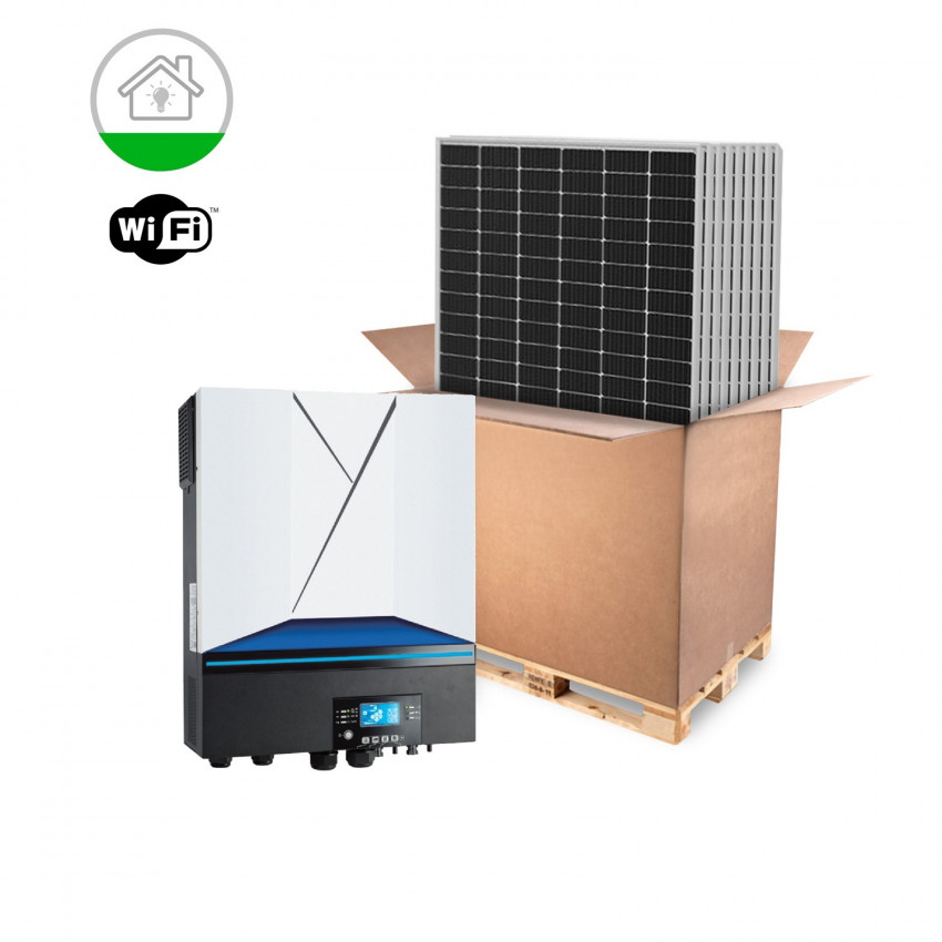 Kit Solar Isolado AXPERT Residencial Requer Bateria Monofásico 3-7 kW Painel RISEN