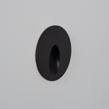 Baliza Exterior LED 3W Empotrable Pared Circular Negro Boiler