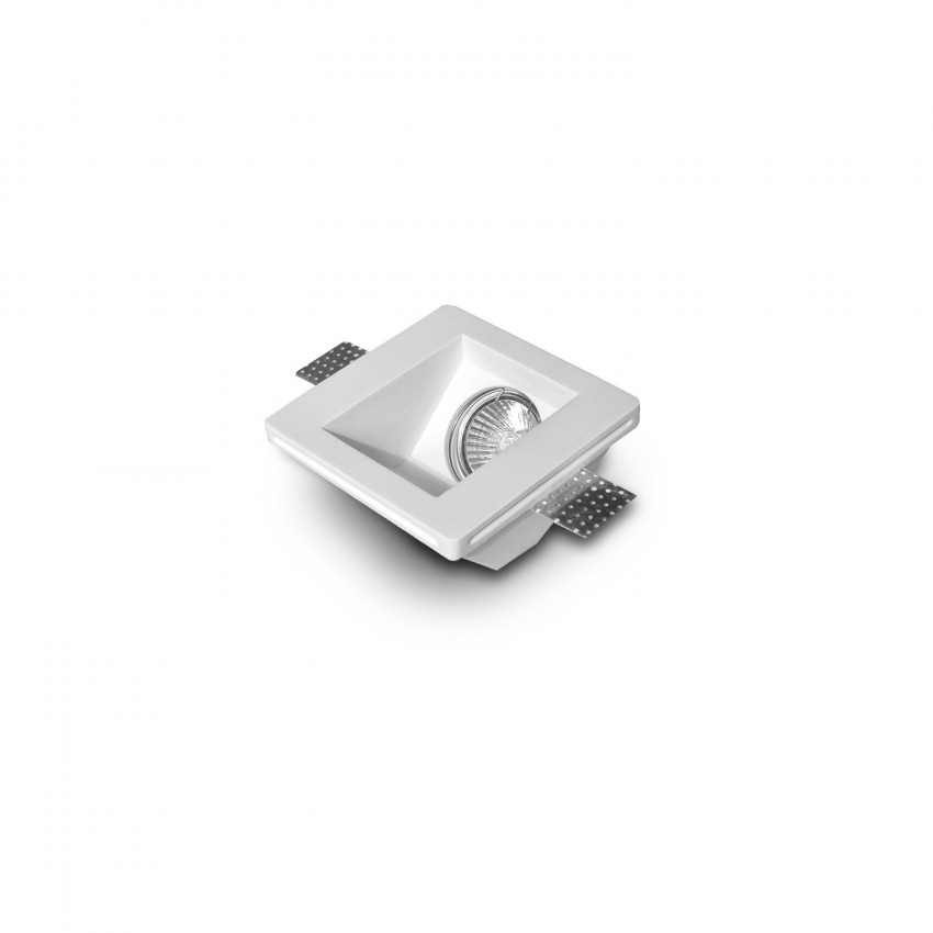 Aro Downlight Integração em Gesso/Pladur Quadrado para Lâmpada LED GU10 / GU5.3 Corte 123x123 mm UGR17