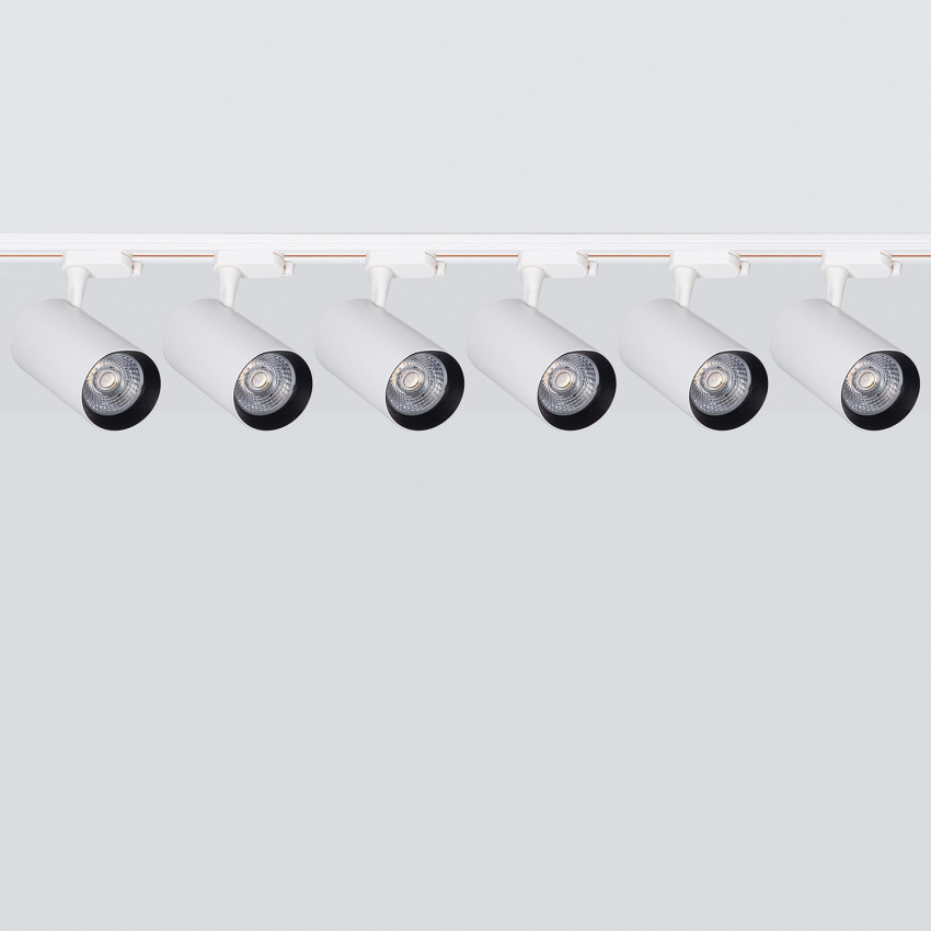 Candeeiro de Teto LED Superfície 6x30W Focos Orientáveis Branco 2m