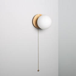 Aplique de Pared Madera y Cristal Gold Orbit