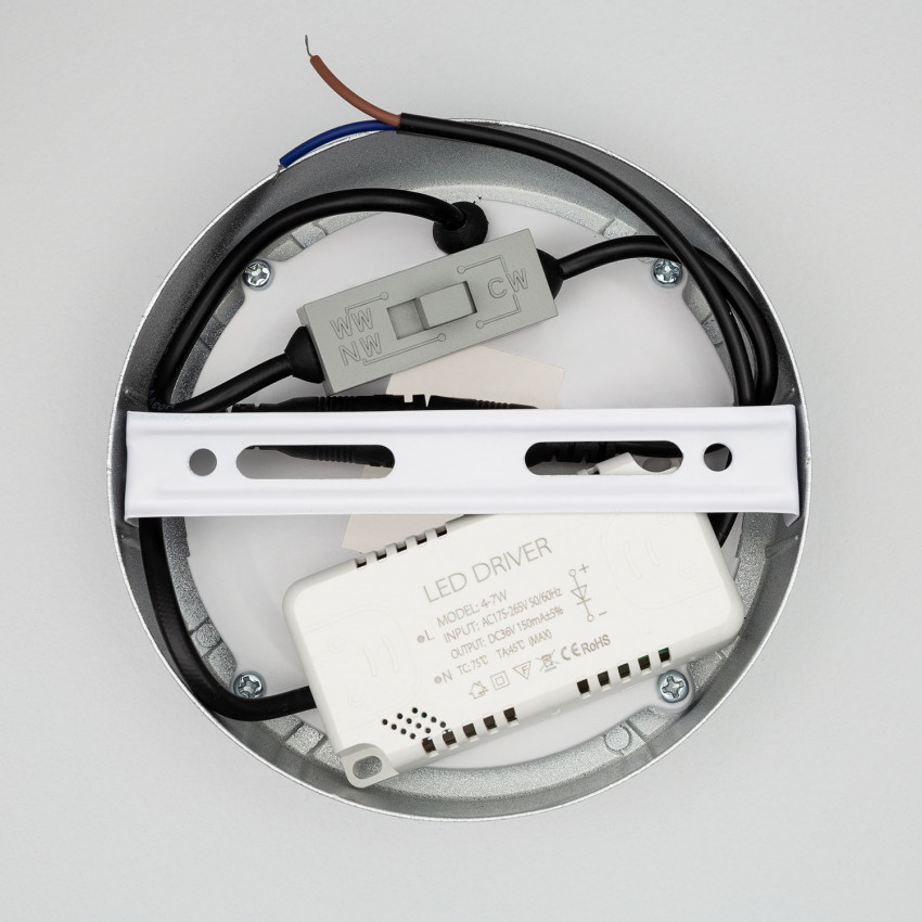 Produto de Plafon LED 6W Circular Alumínio Slim Ø110 mm CCT Selecionável Galán