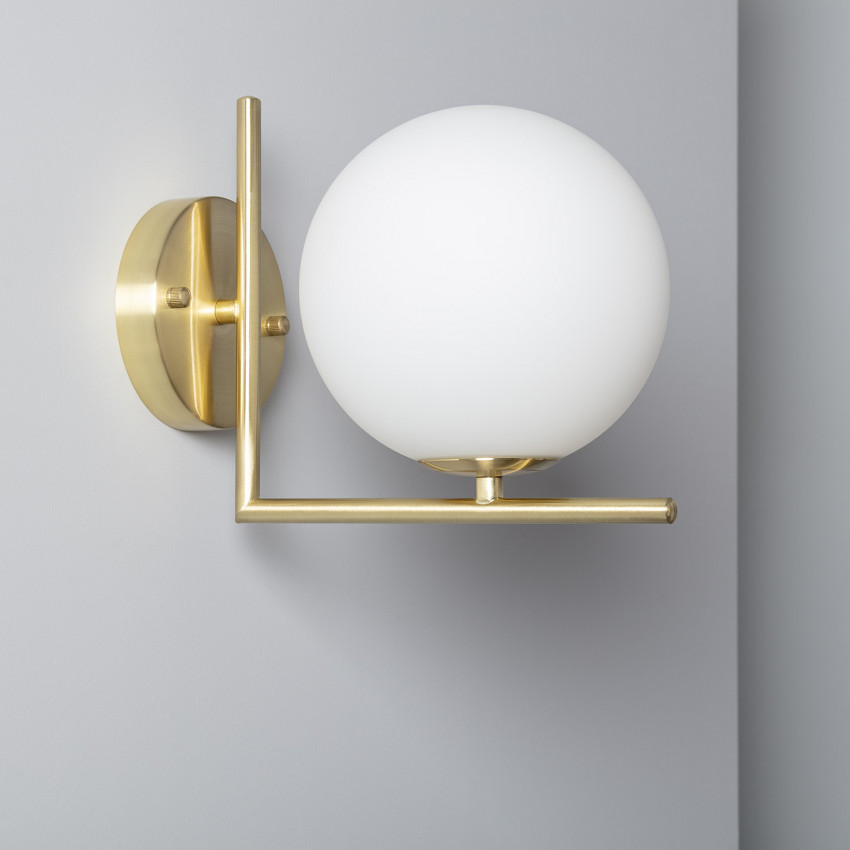 Candeeiro de Parede de Metal e Vidro Moonlight Design 