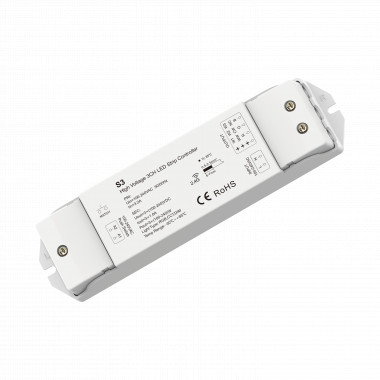 Controlador Regulador Fita LED Monocor/CCT/RGB 220-240V AC Compatível com Pulsador e Comando RF