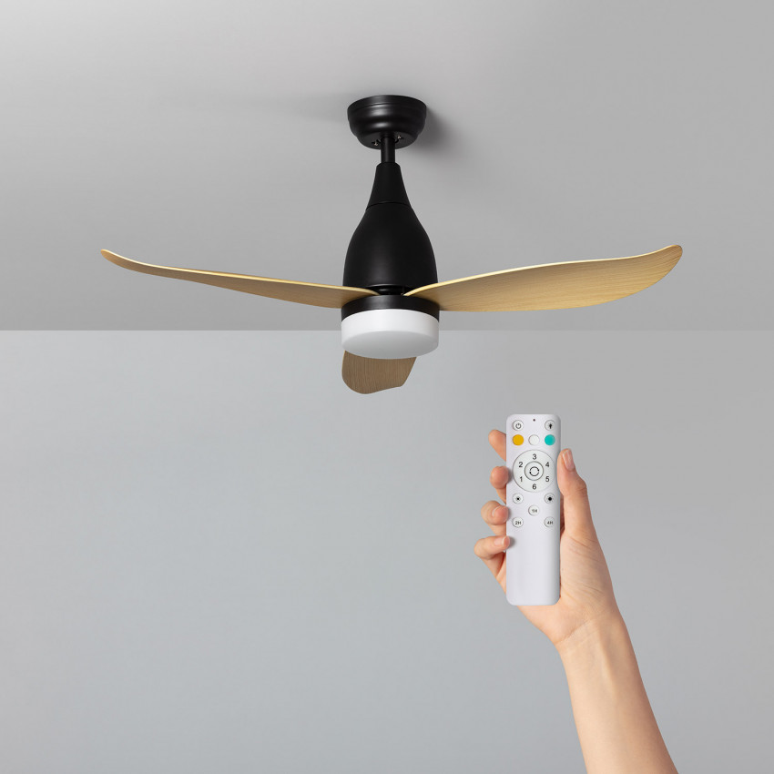 Ventoinha de Teto LED Dhoti Preto 110cm Motor DC