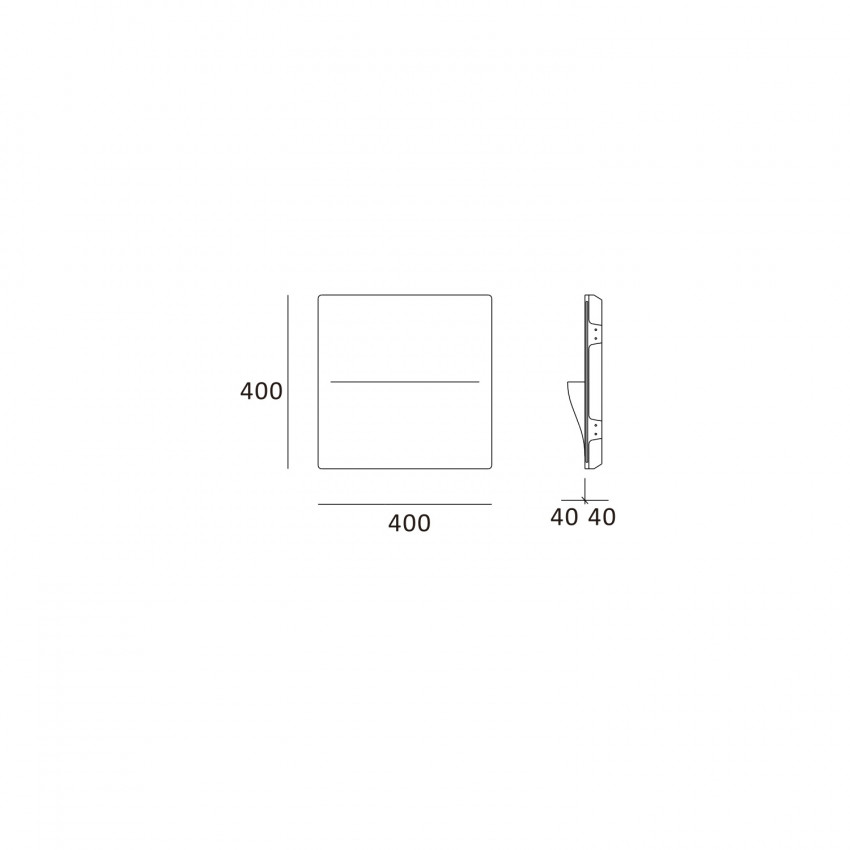 Produto de Aplique de Parede Integração Gesso/Pladur para Lâmpada LED G9 Corte 403x403 mm
