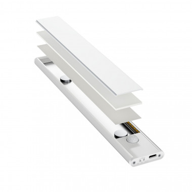 Barra LED Para Armario Bajo Mueble 40cm con Sensor de Movimiento y Bateria  Recargable USB C - efectoLED