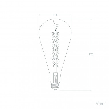 Produto de Lâmpada Filamento LED E27 8W 800 lm ST115 Ámbar