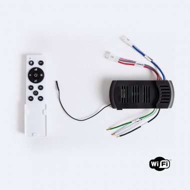 Controlador WiFi con Mando para Ventilador de Techo con Motor DC y Luz LED  3CCT a 220V de 2 hilos - efectoLED