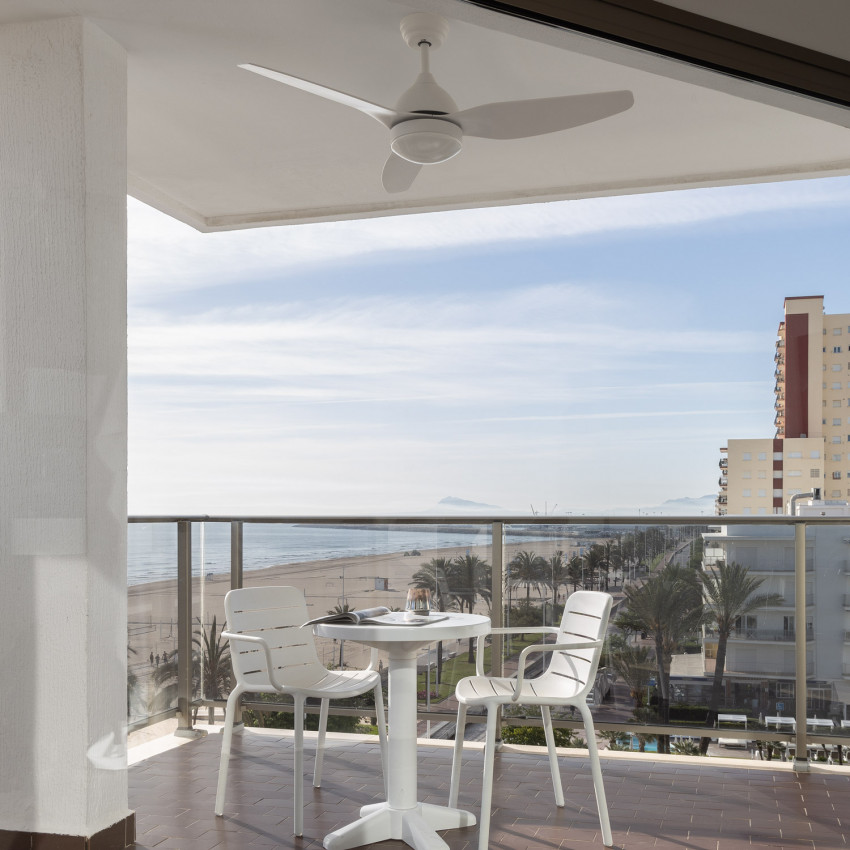 Produto de Ventoinha de Teto Exterior LED Woolworth Branca 127cm Motor DC