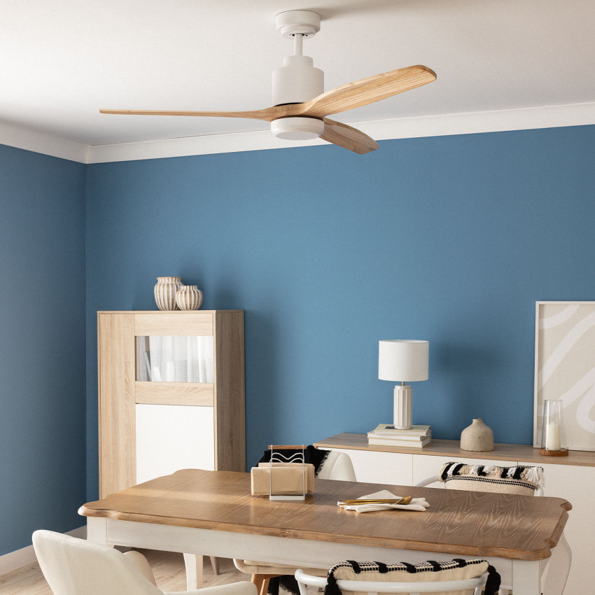 Producto de Ventilador de Techo Exterior Mersin Blanco Madera 132cm Motor DC