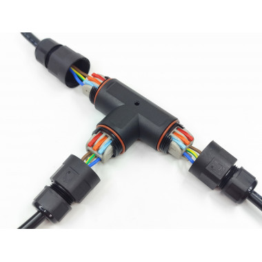 Produto de Conector de Cabo Estanque 3 Contactos Tipo T com Conector Rápido 0.5mm²-2.5mm² IP68 