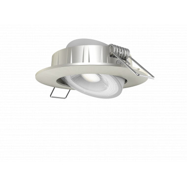Foco Downlight LED 5W Direccionável Circular Niquel Escovado Corte Ø68 mm