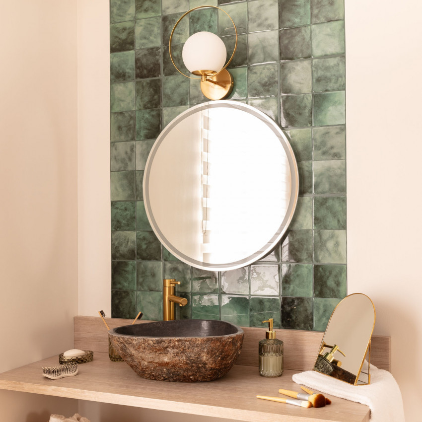 Espejo Baño con Luz LED y Antivaho Ø60 cm Jizan