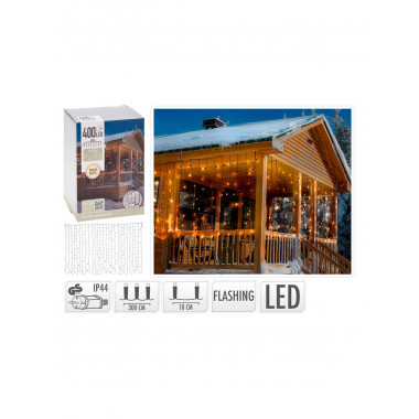 Cortina de Grinalda LED Exterior 3m Flash