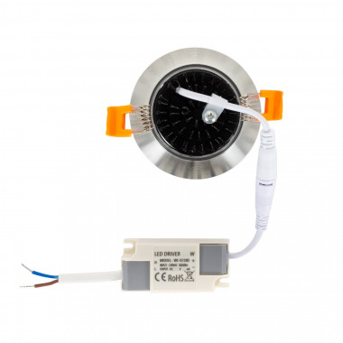 Producto de Foco Downlight LED 12W COB Direccionable Circular Plata Corte Ø 90 mm No Flicker