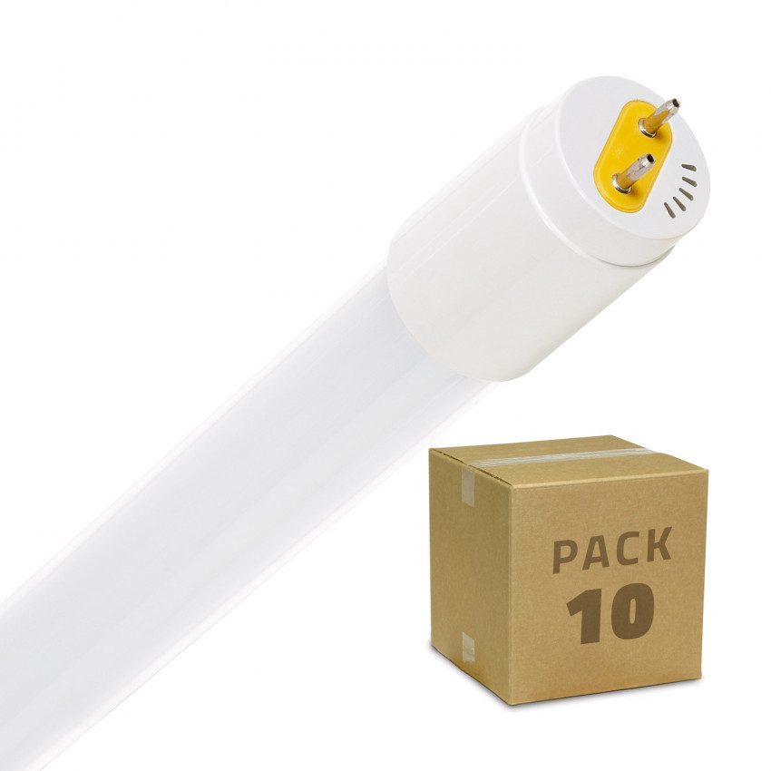 Pack Tubos LED T8 Cristal 60cm Conexión un Lateral 9W 120lm/W (10 un)