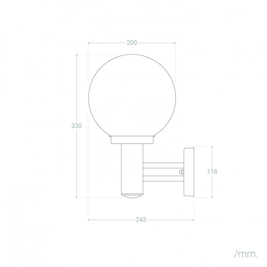 Producto de Lámpara de Pared Exterior Acero Jeyko