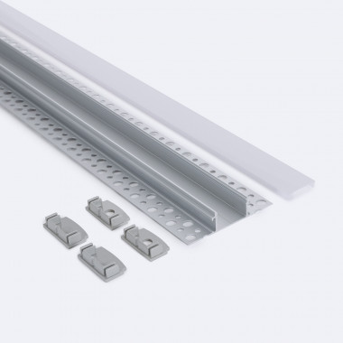Perfil de Aluminio Empotrable para Escayola / Pladur con Tapa Continua para Tira  LED hasta 20mm - efectoLED