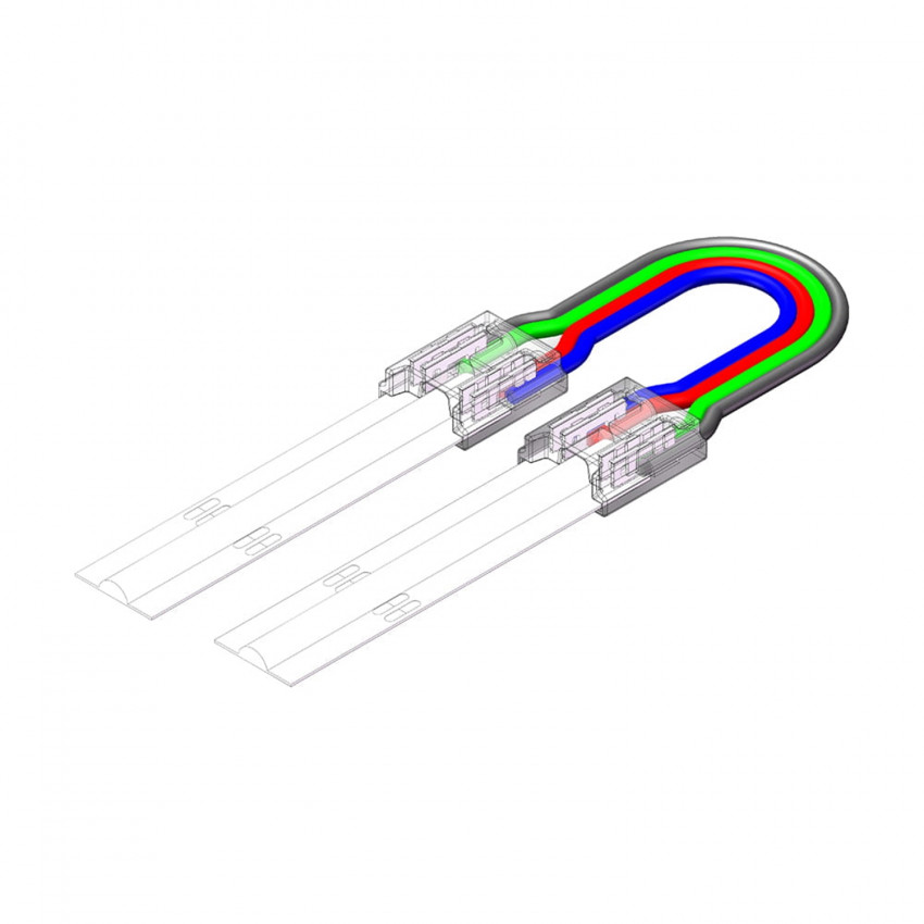 Producto de Conector Hipopótamo doble con cable para Tira LED RGB/RGBIC COB 24V DC IP20 Ancho 10mm