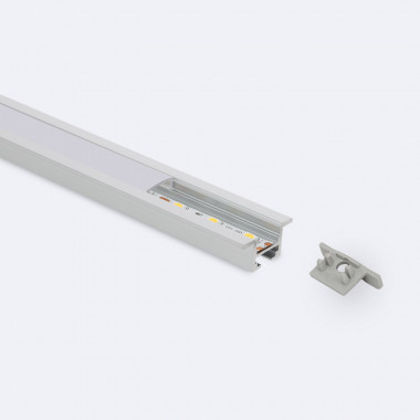 Perfil de Aluminio Empotrable para Techo con Clips para Tiras LED hasta 12 mm