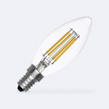 Bombilla Filamento LED E14 4W 470 lm Regulable C35 Vela