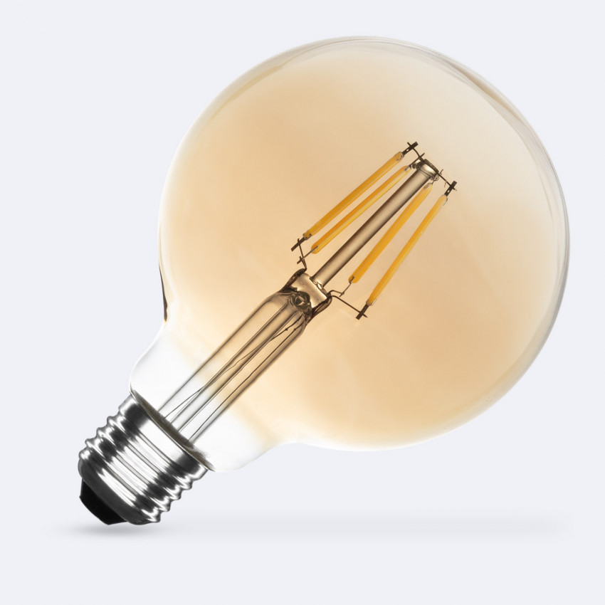 Produto de Lâmpada Filamento LED E27 6W 720 lm Regulável G95 Gold
