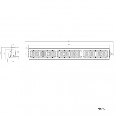 Produto de Campânula Linear LED Industrial 200W IP65 130lm/W