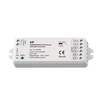 Controlador Regulador Tira LED RGB-CCT 12/24V DC 4 Canales compatible con Mando RF