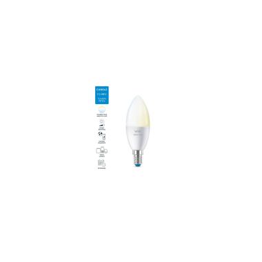 Pack 2 Lâmpadas Inteligentes LED E14 4.9W 470 lm C37 WiFi + Bluetooth Regulável CCT WIZ