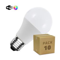 Product Pack 10 Lâmpadas Inteligentes LED E27 6W 806 lm A60 WiFi RGBW Regulável 